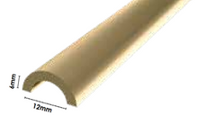 Frameless shower aluminium water bar, floor seal - Brushed Brass/Gold Anodised