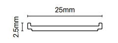 9MM SPACING Aluminium slat gap insert 2100MM LONG