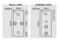 Centre support rail mounting arm - 200MM or 392MM WIDE