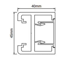 Alumawood 9MM SPACING Slotted gate side frame 4200MM LONG