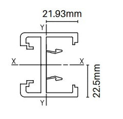 Alumawood 20MM SPACING Slotted gate side frame 4200MM long