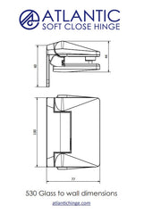 Atlantic 530, Glass Pool Fence Hinge, Soft Close Hinge, Suits Polaris cutouts.