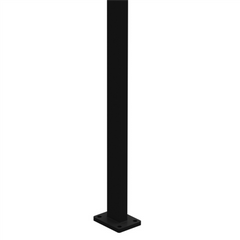 Barr Post 50 x 25mm With Welded Base Plate - 1280mm Long - White / Black - Aluminium - Image 2