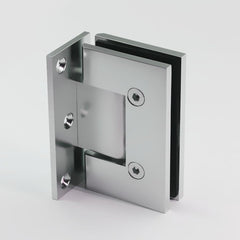 FORGE CHROME SHOWER HINGE GLASS TO WALL L-SHAPE 90 Degrees 10mm glass - Pearl Chrome