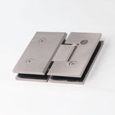 FORGE SHOWER HINGE HEAVY DUTY GLASS TO GLASS 180 Degrees 10mm and 12mm glass glass - Brushed Nickel
