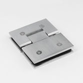 FORGE SHOWER HINGE HEAVY DUTY GLASS TO GLASS 180 Degrees 10mm and 12mm glass glass - Satin Chrome