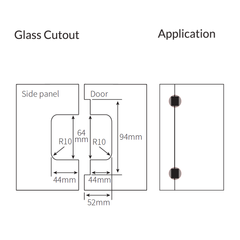 FORGE SHOWER HINGE GLASS TO GLASS 90 Degrees 10mm glass - Chrome