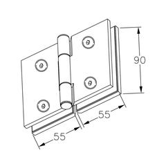 FORGE SHOWER HINGE GLASS TO GLASS BIFOLD 10mm glass - Matt Black
