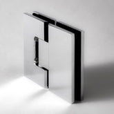 FORGE SHOWER HINGE HEAVY DUTY GLASS TO GLASS 180 Degrees 10mm and 12mm glass glass - Chrome
