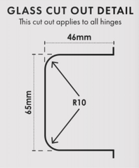 135 Degrees Frameless Shower Screen Glass to Glass Hinge - Matt Black - Image 4