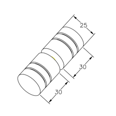 MICRO SHOWER KNOB Shower door - Satin Chrome