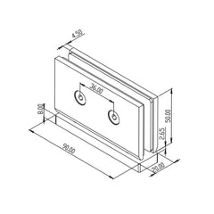 FORGE PIVOT SHOWER HINGE 8mm and 10mm glass - Brushed Nickel