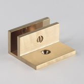 Frameless shower glass U BRACKET SQUARE WITH HORIZONTAL LEG 10mm glass - Brushed Brass