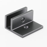 Frameless shower glass U BRACKET SQUARE WITH HORIZONTAL LEG 10mm glass - Gunmetal Grey