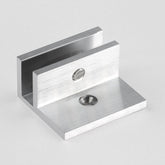 Frameless shower glass U BRACKET SQUARE WITH HORIZONTAL LEG 10mm glass - Brushed Satin