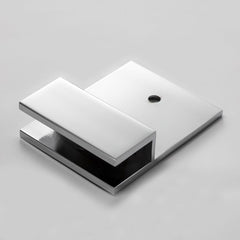 Frameless shower glass U BRACKET SQUARE WITH VERTICAL LEG - Chrome