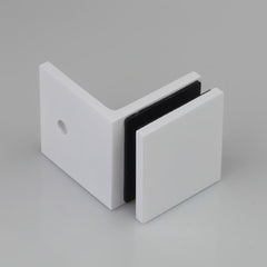 Frameless shower glass BRACKET SQUARE GLASS TO WALL 90 Degrees - Pearl White