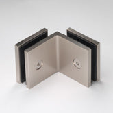 Frameless shower glass BRACKET SQUARE GLASS TO GLASS 90 Degrees - Brushed Nickel