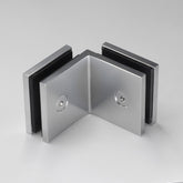 Frameless shower glass BRACKET SQUARE GLASS TO GLASS 90 Degrees - Pearl Chrome