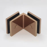 Frameless shower glass BRACKET SQUARE GLASS TO GLASS 90 Degrees - Rose Gold / Copper