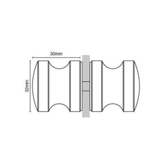 SHOWER KNOB ROUND RECESSED - Chrome