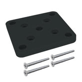 Aluminium base plate set for semi frameless aluminium pool fence posts and 50 x 50mm posts - Image 1