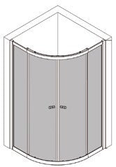 Curved Glass Semi-Frameless Shower Screen with Sliding Doors