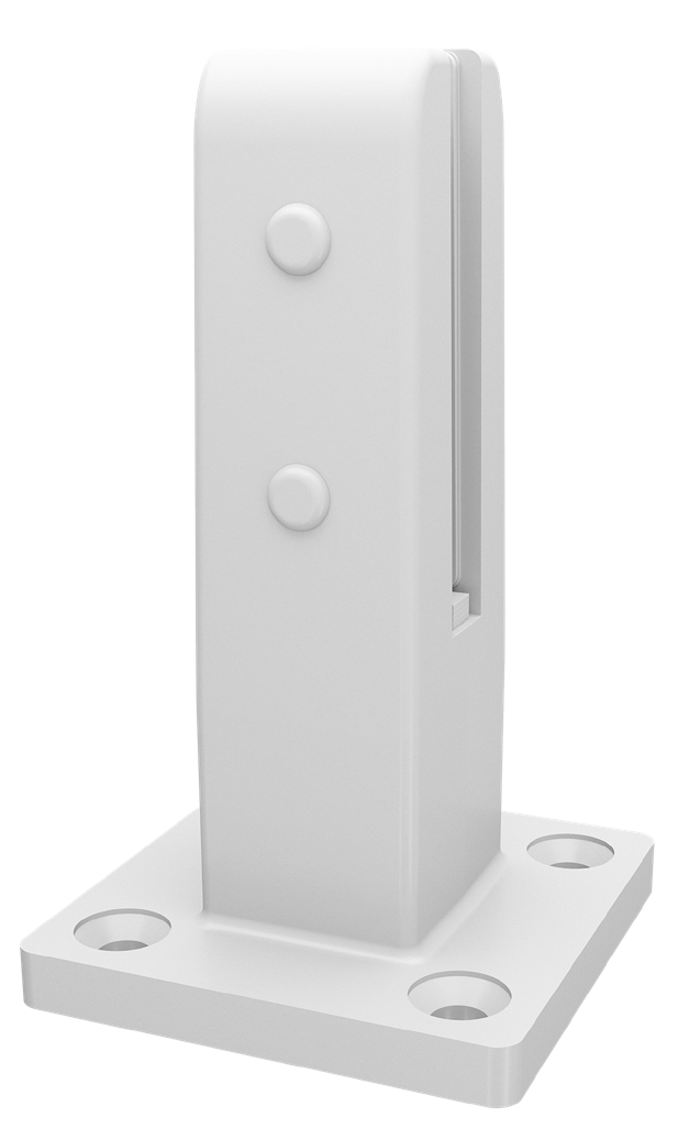 Non Conductive Pool Fence Spigot - Insuluxe - Base Plated Insulated Spigot - Matt White