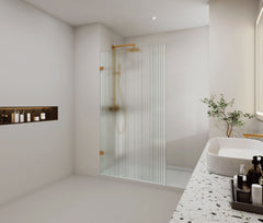 Fluted Glass Shower Screen Fixed Panel, Narrowreed Glass