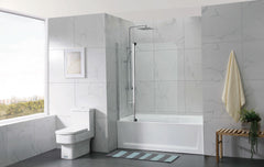 Fixed and Swing Bath Shower Screen, 6mm glass.