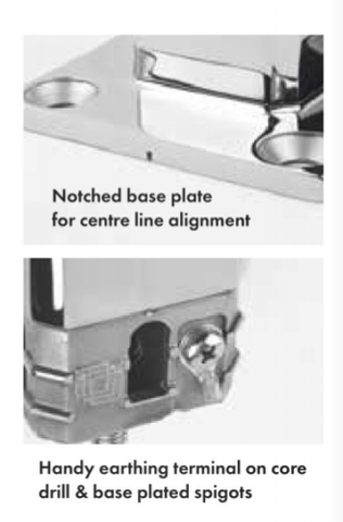 Base Plate Pool Fence Spigot, Bolt Down, Duplex Stainless Steel, with domical cover