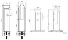 Base Plate Pool Fence Spigot, Bolt Down, 2205 Duplex Stainless Steel, with domical cover