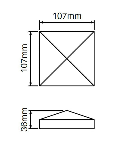 Slimline tapered cap for Vertical Paling Hamptons fence post