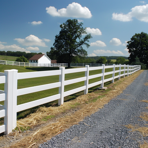 3 Rail Fencing   PVC Hamptons fencing rails, Acerage PVC Fencing, 7 Year Warranty