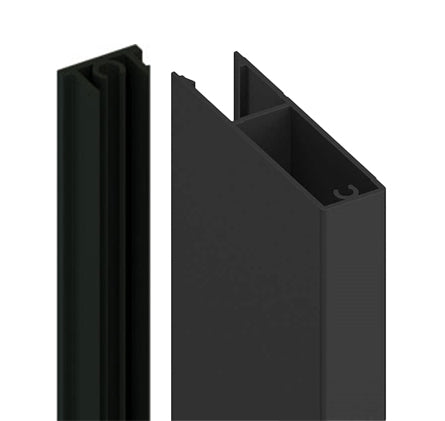 65x17mm Aluminium BATTEN EXTRUSION AND CLIP - Black