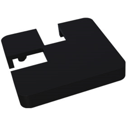 Offset 90 Degrees notched cap - extended lip, semi frameless post cap