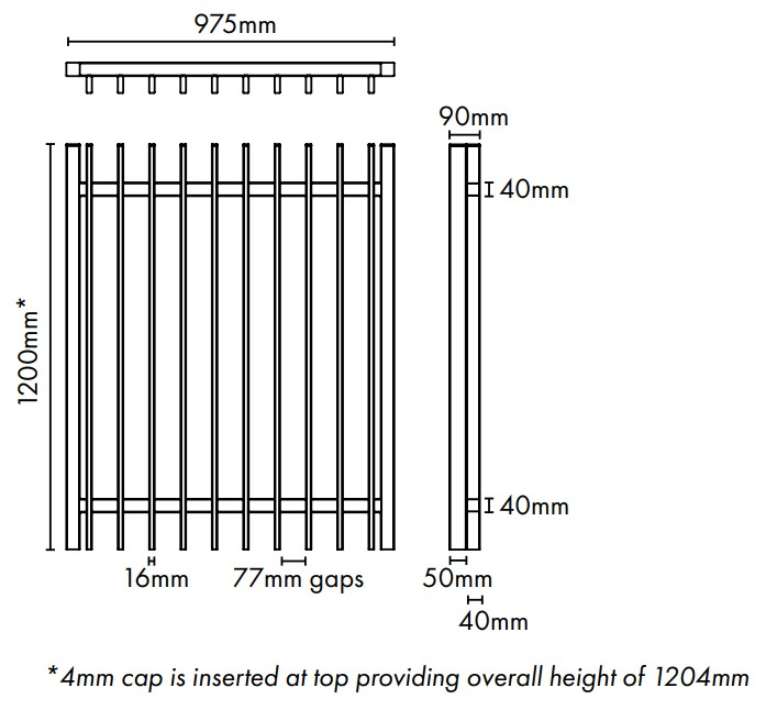 Aluminium Blade Pool Fence - GATE - 975Wx1200H - Black