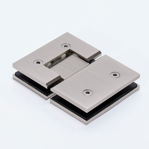 FORGE SHOWER HINGE GLASS TO GLASS 180 DEGREE  10mm glass - Brushed Nickel