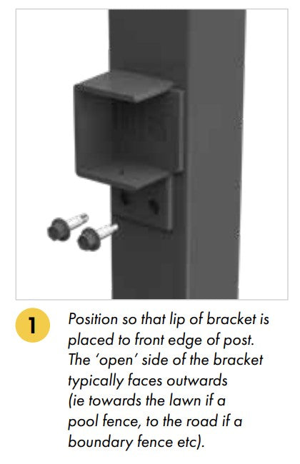 Aluminium Bracket for Blade panel - Horizontal Open Side - 4 Pack - Satin Black