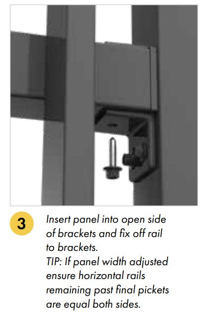 Aluminium Bracket for Blade panel - Horizontal Open Side - 4 Pack - Satin Black