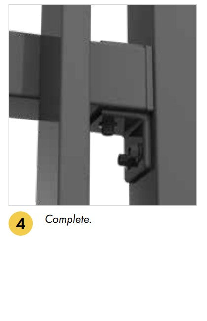 Aluminium Bracket for Blade panel - Horizontal Open Side - 4 Pack - Satin Black