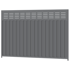1800mm high  x 2400mm Colorbond Slat FX Fencing Panel 100% Australian Made,  3x Sheets, 2x Channel Posts, 3x Rails, 1x Infill sheet, Screws.