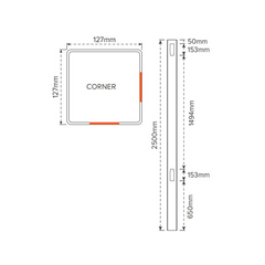 SOUTHAMPTON PVC CORNER POST - 127 x 127 x 2500mm, 7 year Warranty