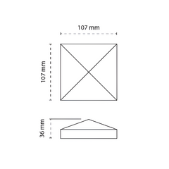 PVC SLIMLINE CAP 102 x 102mm, 7 year Warranty