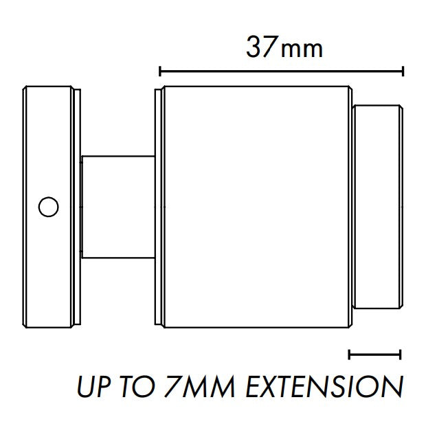 Adjustable Glass Standoff - 38mm Diameter Cap with 30mm Body