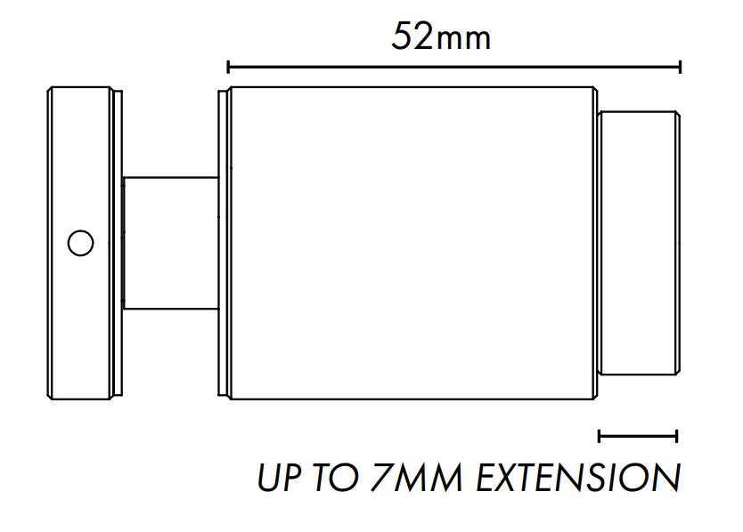 Adjustable Glass Standoff - 38mm Diameter Cap with 45mm Body