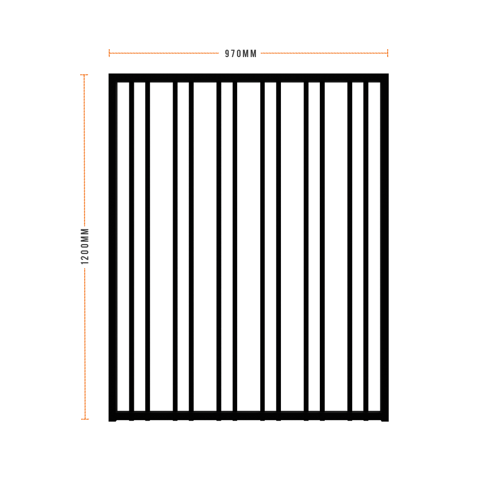 Avoca Gate - Designer Aluminium Pool Gate - 1200mm high x 970mm wide