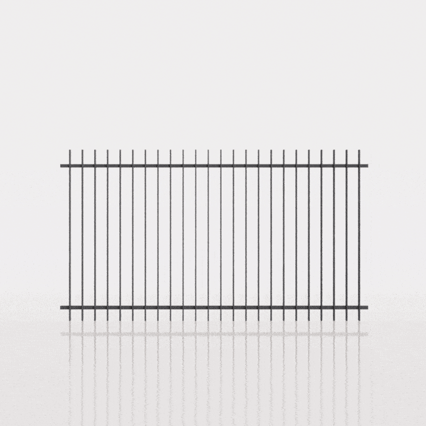 Byron Panel - Designer Aluminium Pool Fence Panel with 50x10mm Blade - 2200 x 1200mm