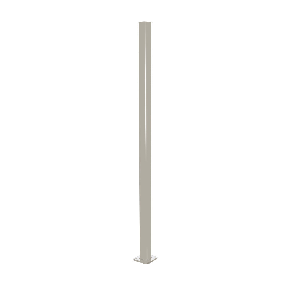 Aluminium Base Plated Pool Fence Post - 50 x 50mm x 1300mm, choice of colours
