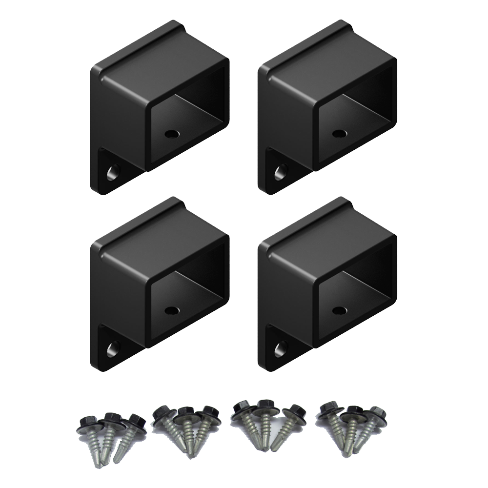 HOMESAFE Flat Top Pool Fencing Brackets - 38 x 25mm Fence Bracket - Raked - Satin Black